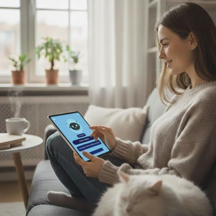 Telephony Voice AI Agent on a tablet